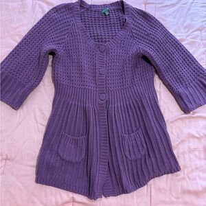 Purple Women's Sweater Cardigan